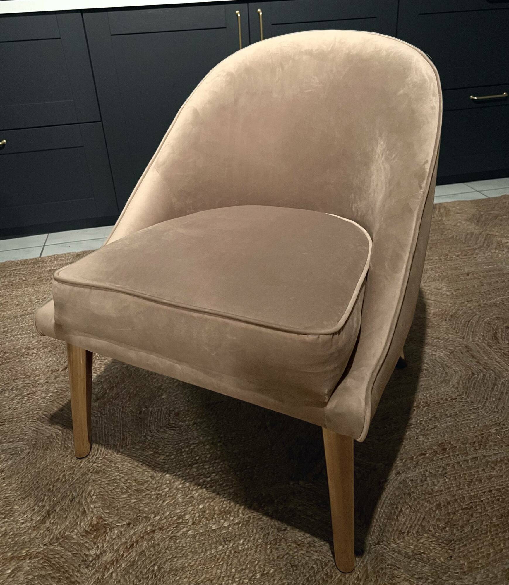 Polstersessel Samt Taupe  0