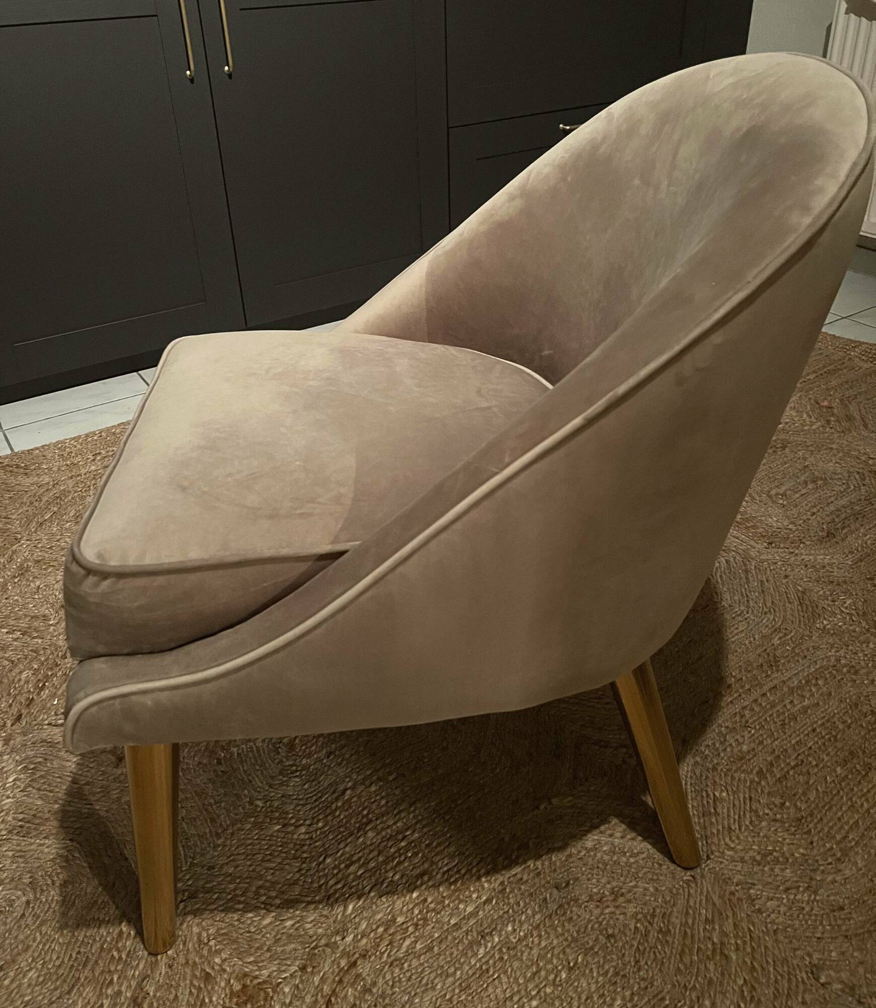 Polstersessel Samt Taupe  5
