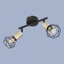 2-flame ceiling light metal black 3