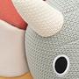 Dino Stuffed Animal Cotton Green White 3