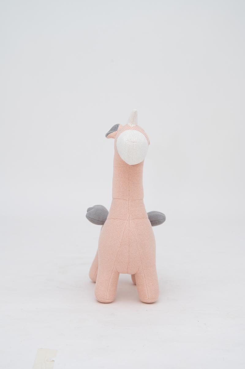 Unicorn stuffed animal cotton pink grey 6