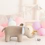 Elephant stuffed animal cotton gray pink 0