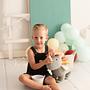 Dino Stuffed Animal Cotton Green White 1