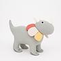 Dino Stuffed Animal Cotton Green White 3