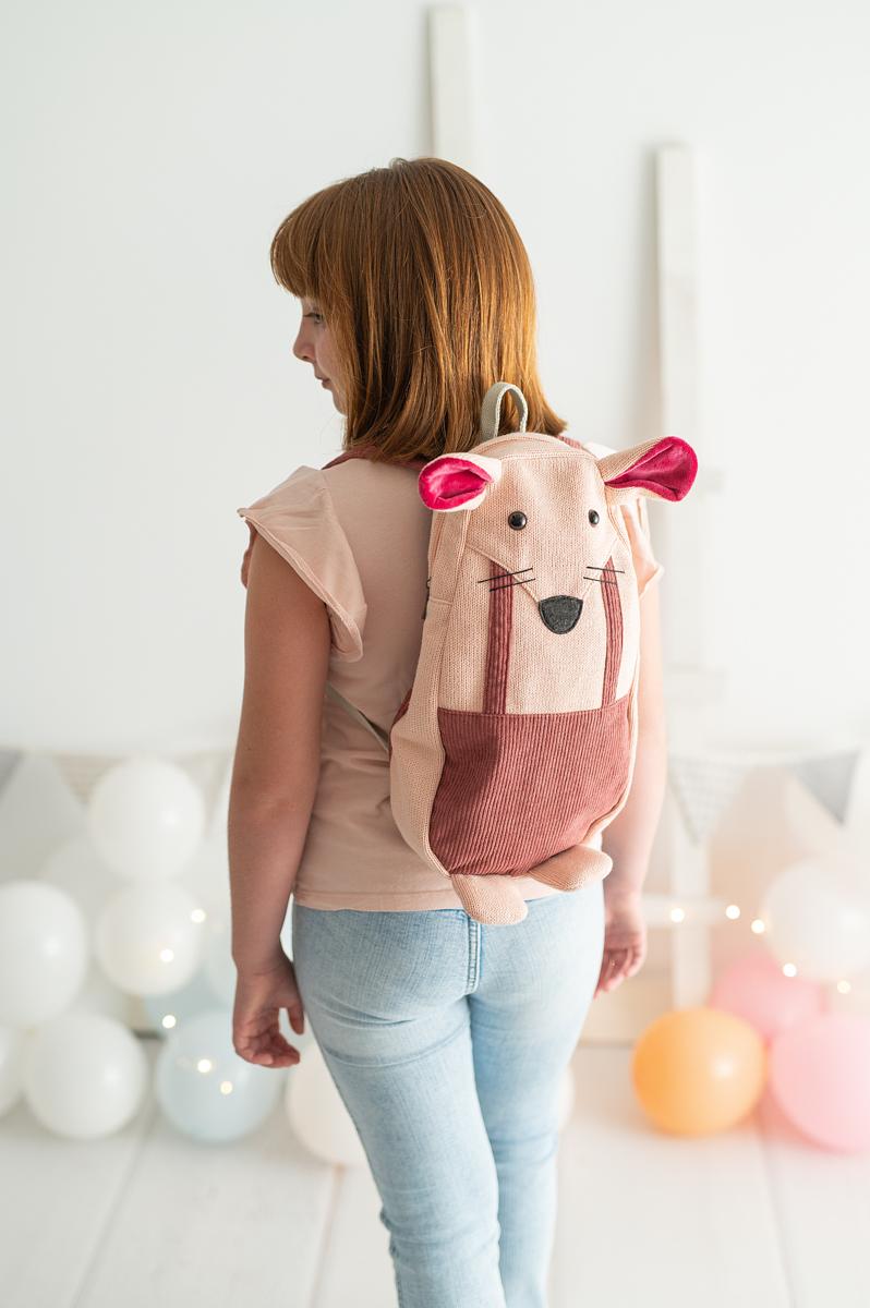 Mouse Backpack Cotton Pink 0