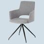 Armchair with back cutout and steel frame Grey 0