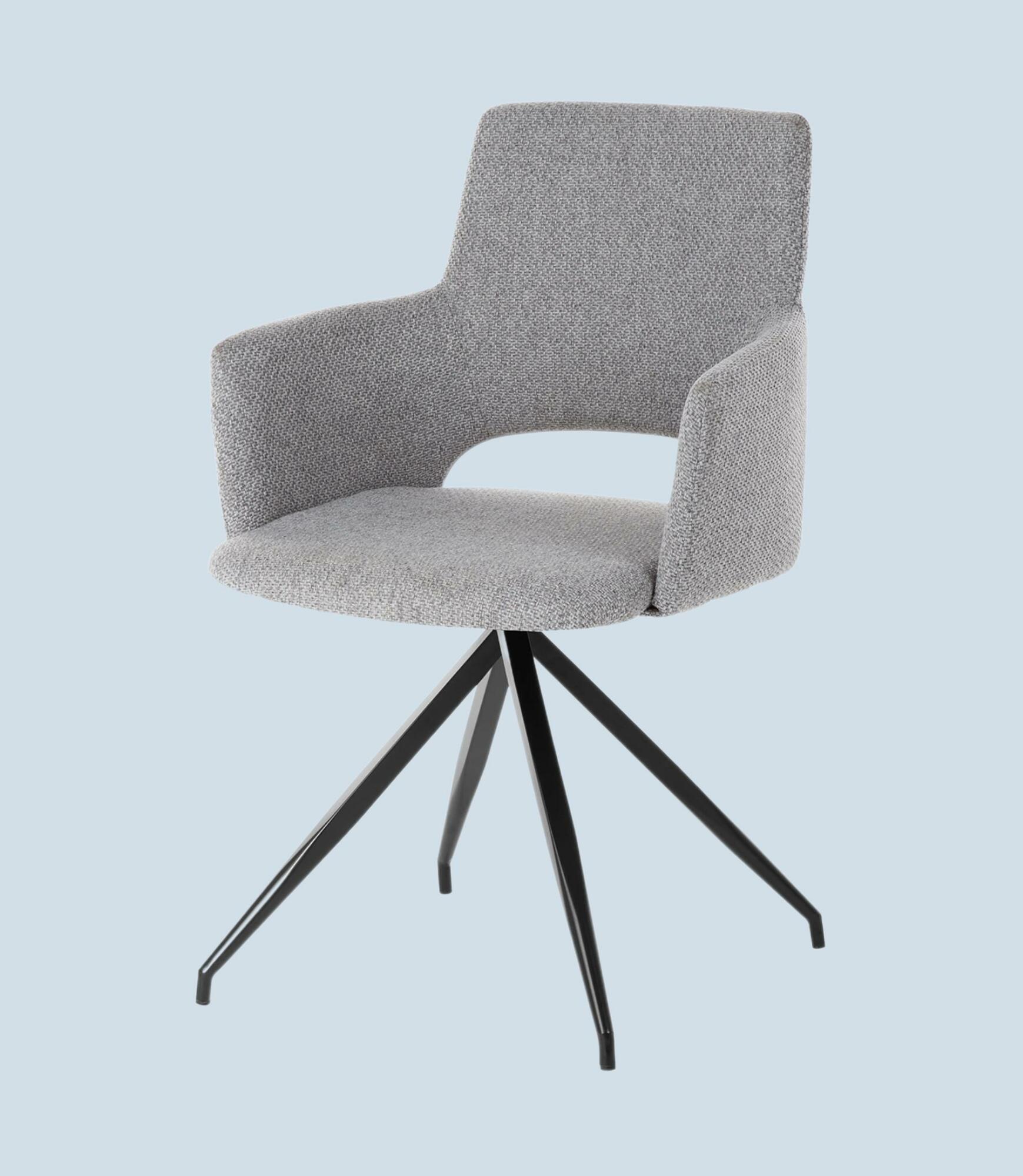 Armchair with back cutout and steel frame Grey 0