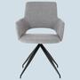 Armchair with back cutout and steel frame Grey 1