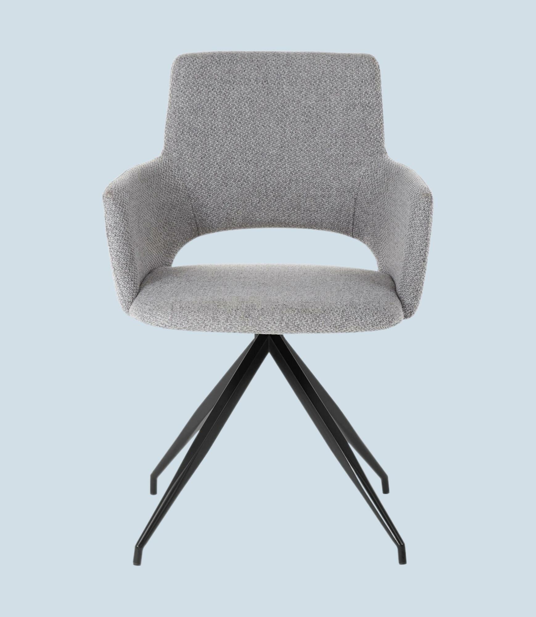Armchair with back cutout and steel frame Grey 1