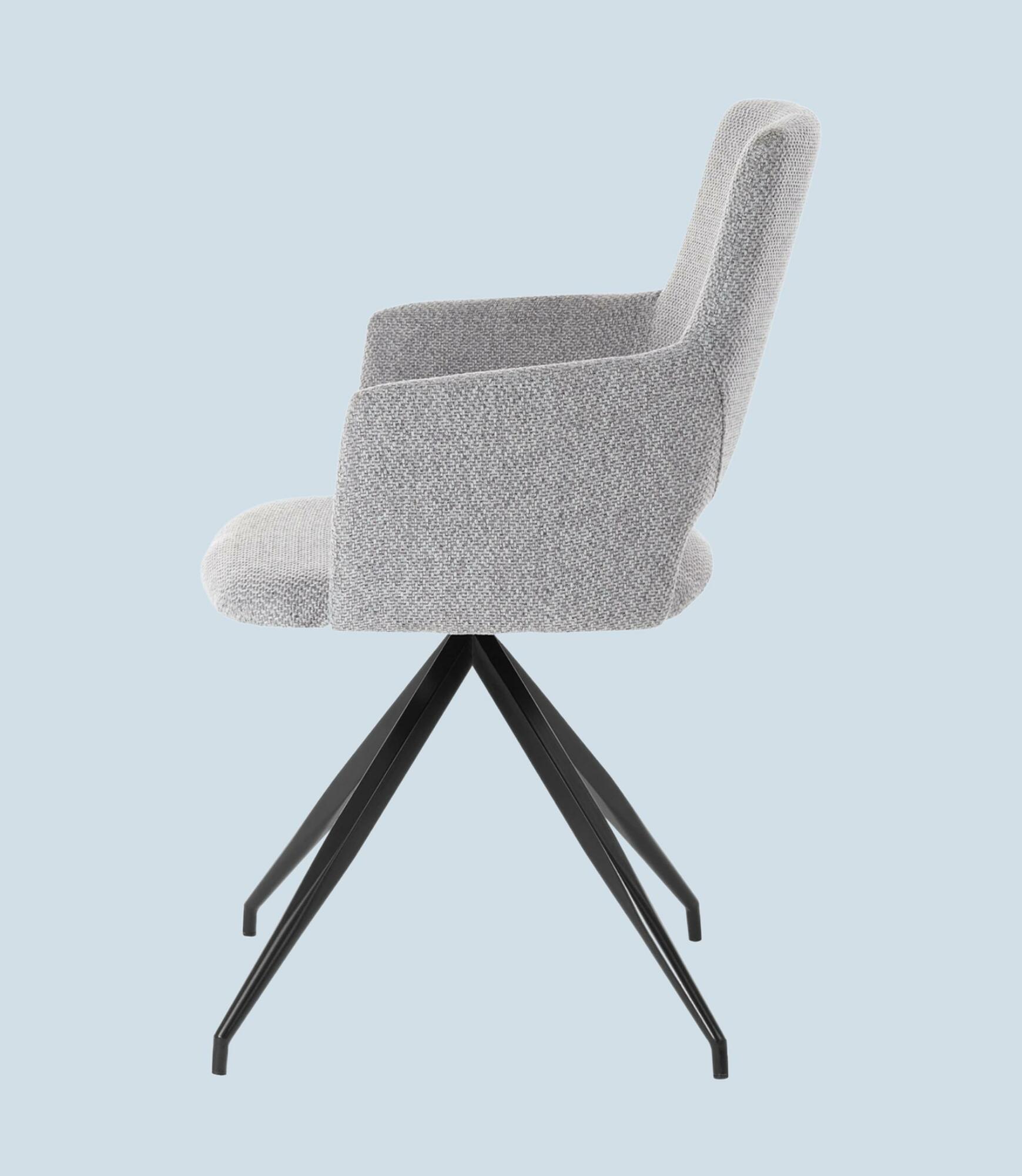 Armchair with back cutout and steel frame Grey 2