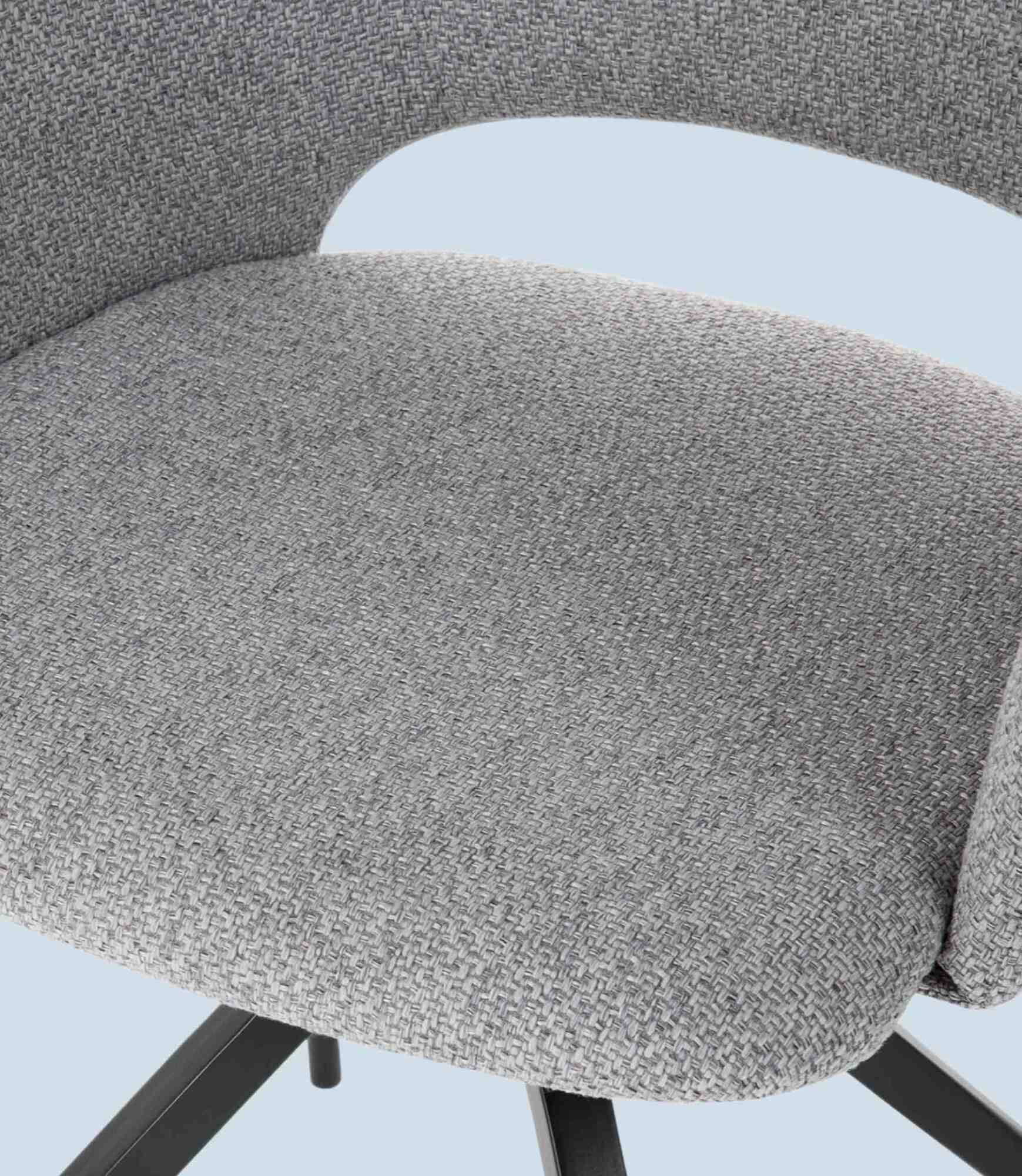 Armchair with back cutout and steel frame Grey 5