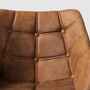 Tufted armchair microfiber cognac 4