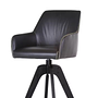 Bar stool Faux leather Wood Black 2