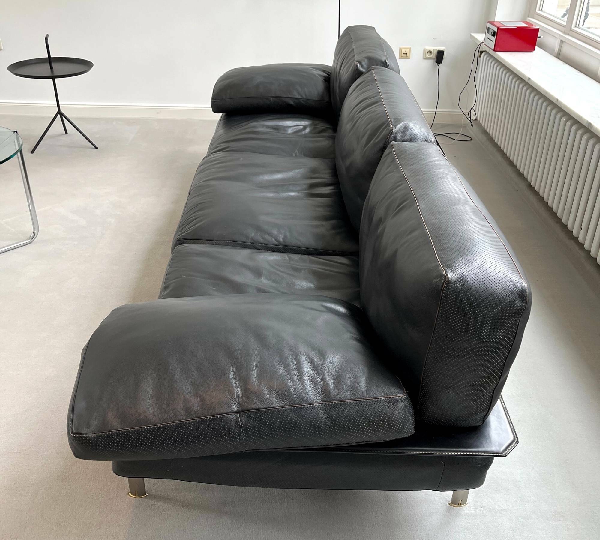 Diesis Sofa 3-Sitzer Ledersofa Schwarz 4