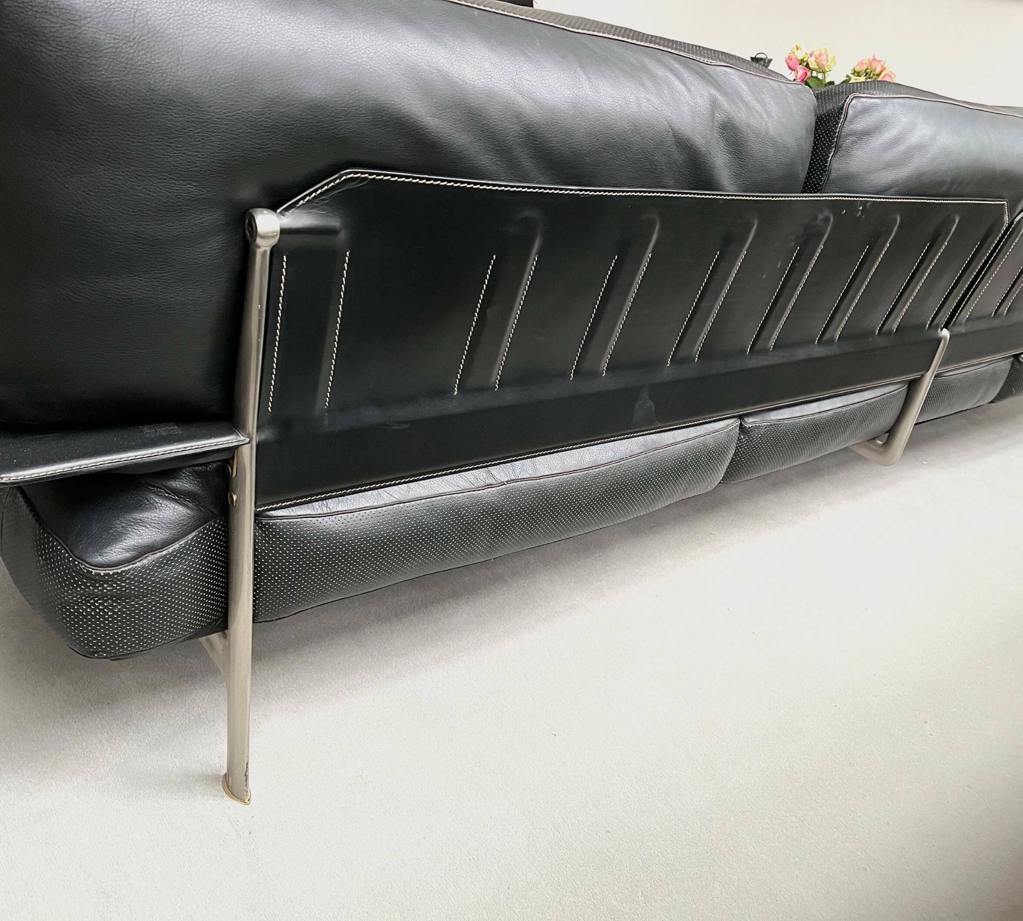 Diesis Sofa 3-Sitzer Ledersofa Schwarz 5
