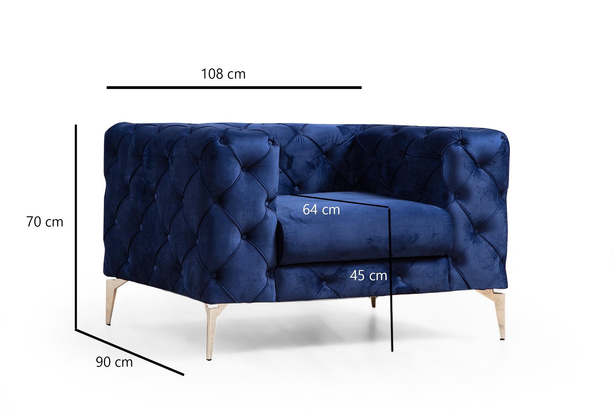 Como armchair Navy blue 3