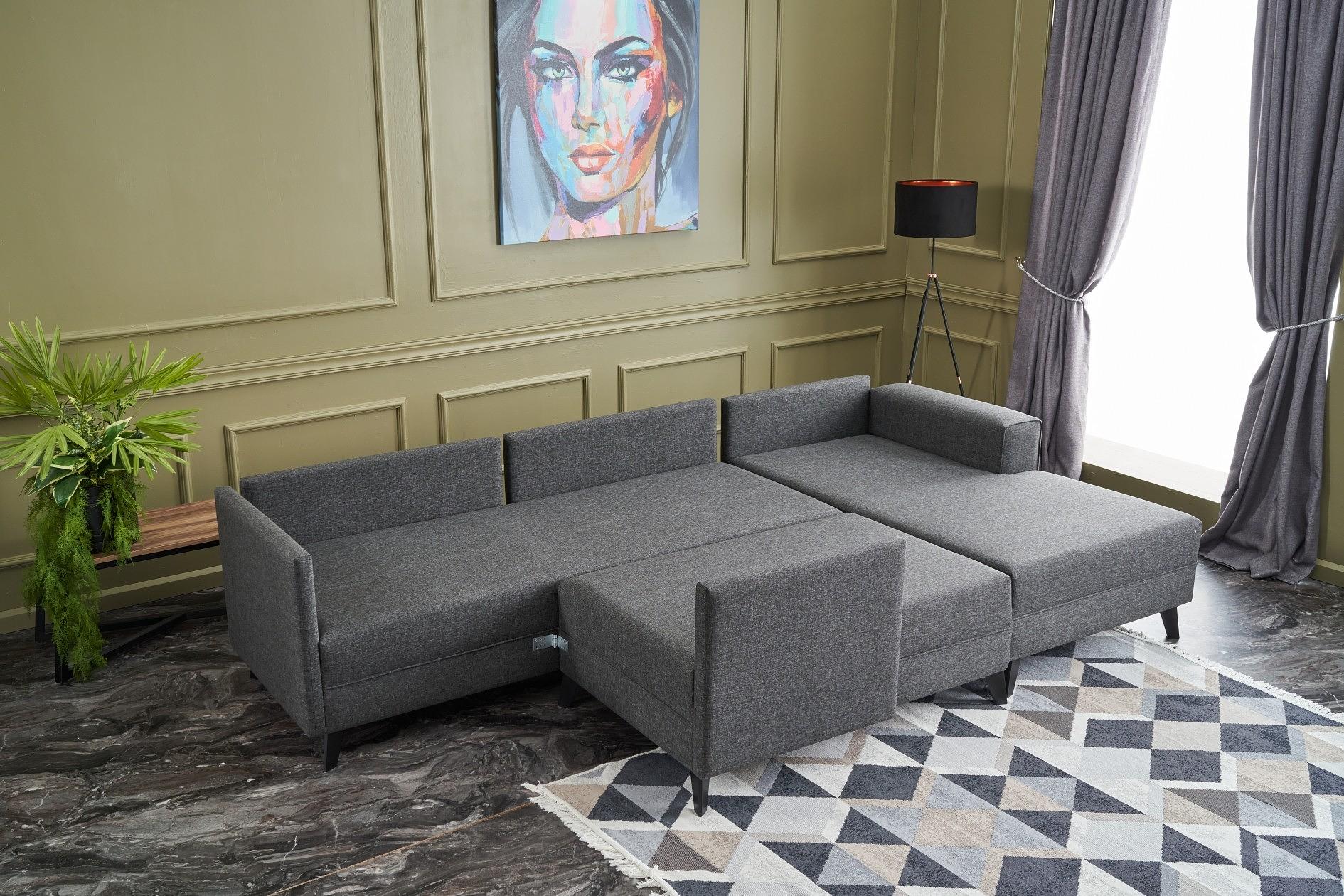Efsun Sofa bed 4-seater anthracite 2