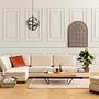 Tulip corner sofa left with ottoman beige 1