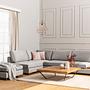 Tulip Corner Sofa Left with Footstool Light Grey 4
