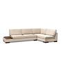 Tulip Corner Sofa Right with Ottoman Beige 7