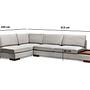 Tulip Corner Sofa Left with Footstool Light Grey 7