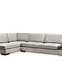 Tulip Corner Sofa Left with Footstool Light Grey 8