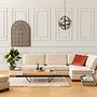 Tulip Corner Sofa Right with Ottoman Beige 1