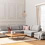 Tulip Corner Sofa Right with Footstool Light Grey 1