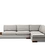 Tulip Corner Sofa Right with Footstool Light Grey 3