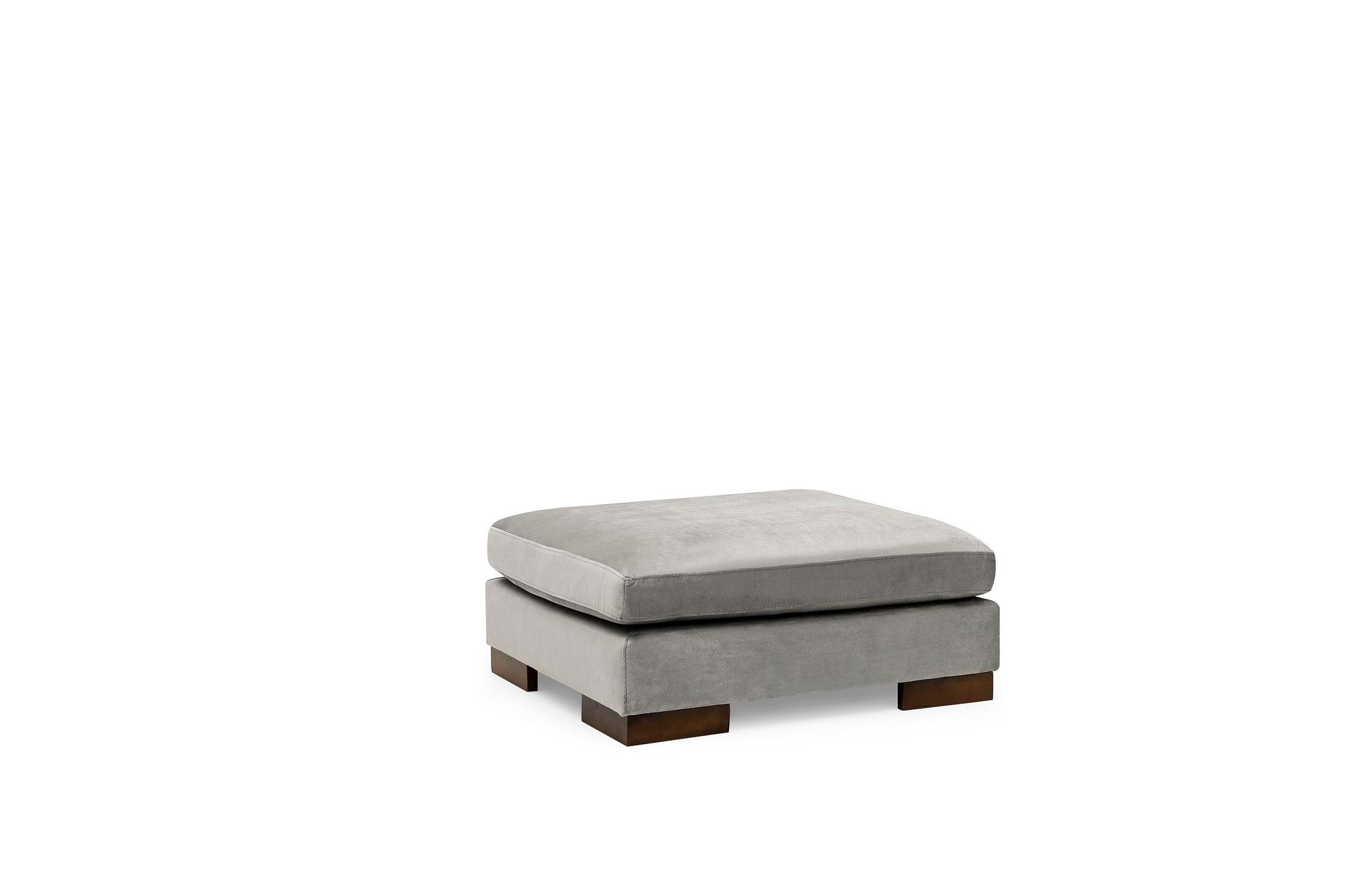 Tulip Corner Sofa Right with Footstool Light Grey 7