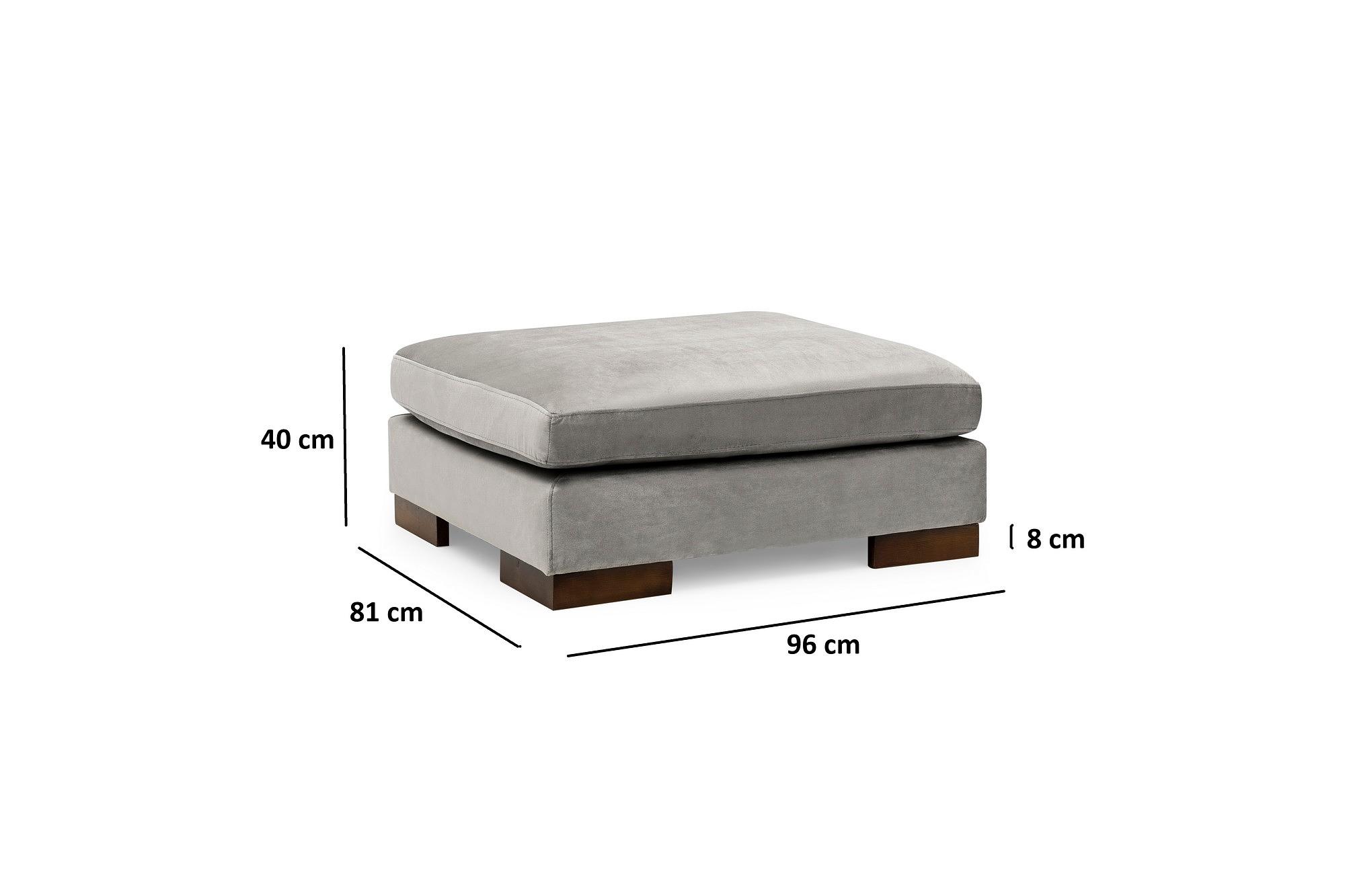Tulip Corner Sofa Right with Footstool Light Grey 8