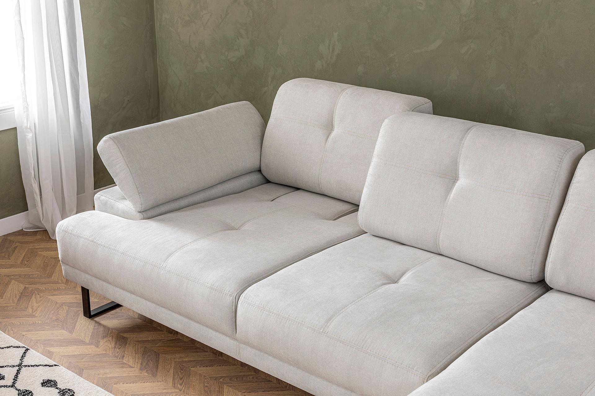 Mustang Sofa L Right Chaise Lounge Beige 4