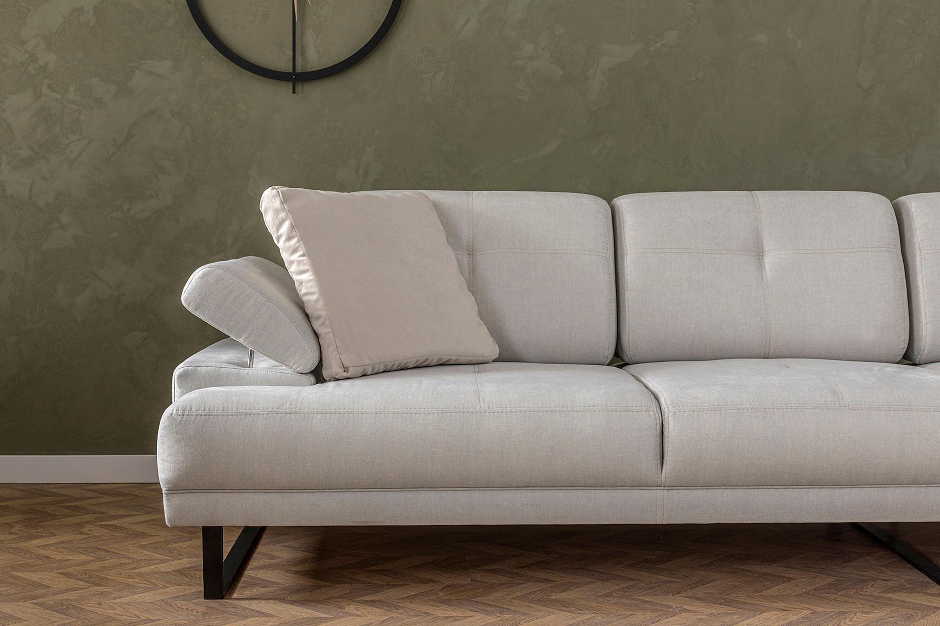 Mustang Sofa L Right Chaise Lounge Beige 8