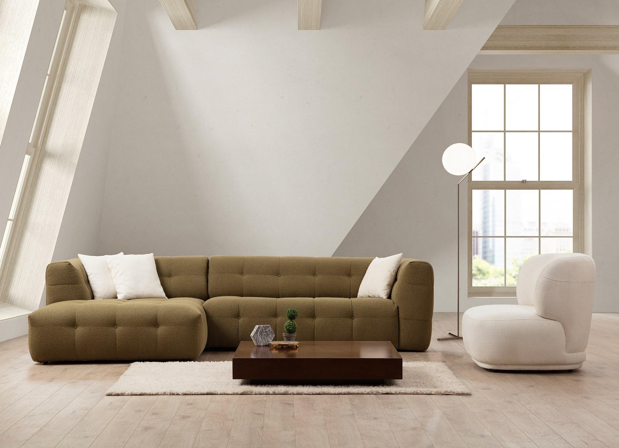 Cady Sofa chaise longue left Khaki 1