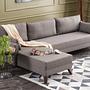 Bella Sofa Chaise Lounge Left Brown 1