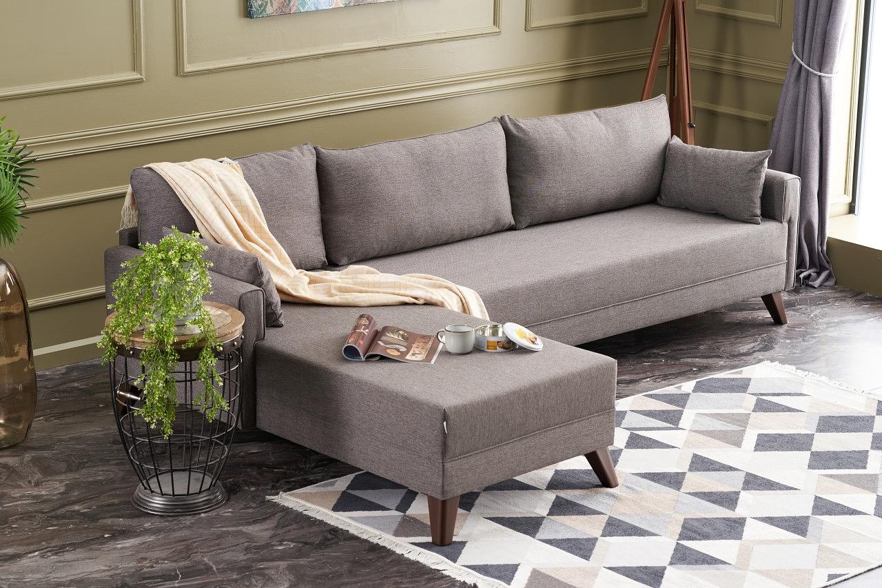 Bella Sofa Chaise Lounge Left Brown 1