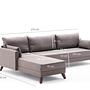 Bella Sofa Chaise Lounge Left Brown 7