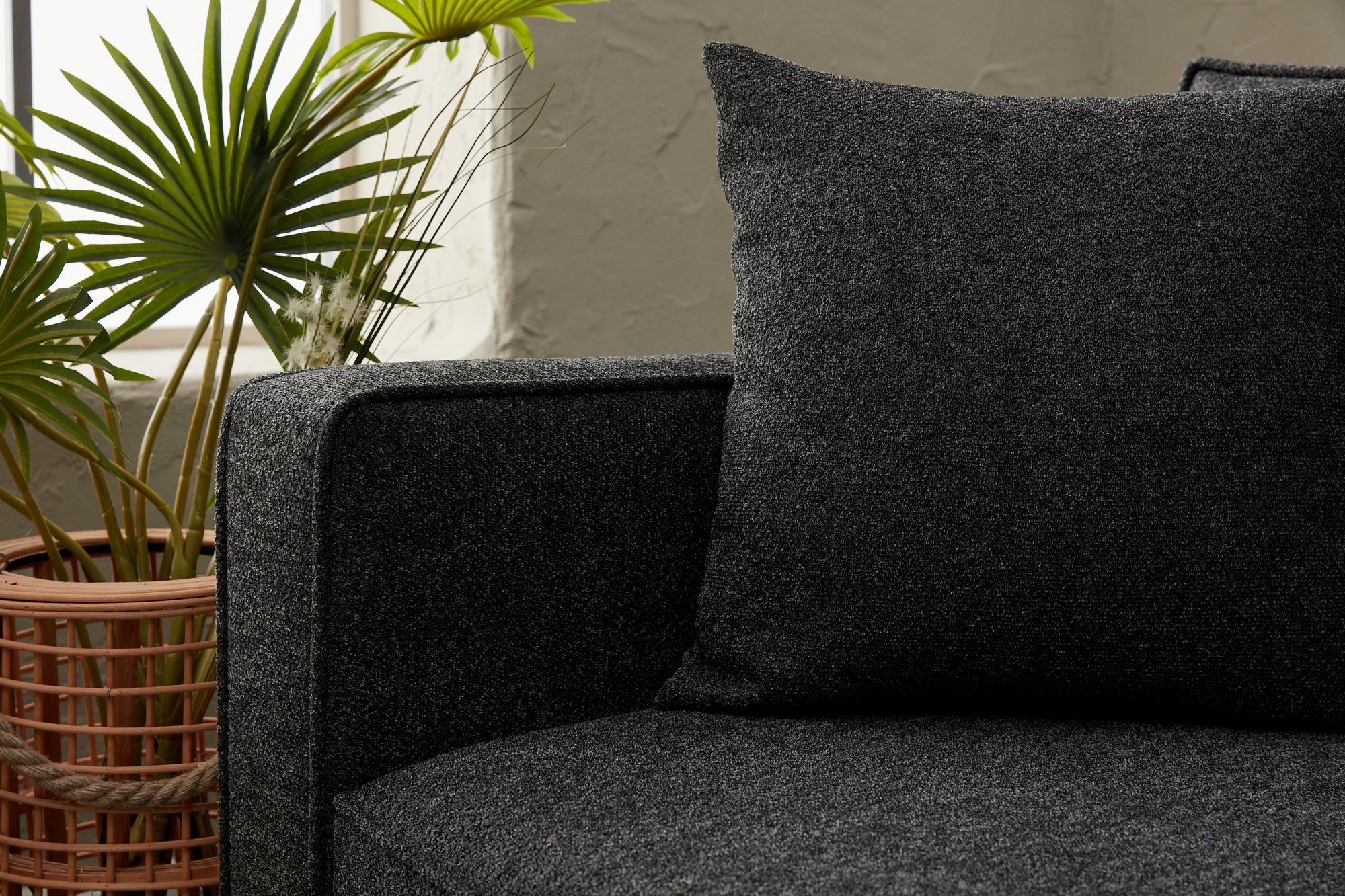 Lima Sofa Chaise Lounge Right Anthracite with golden legs 3