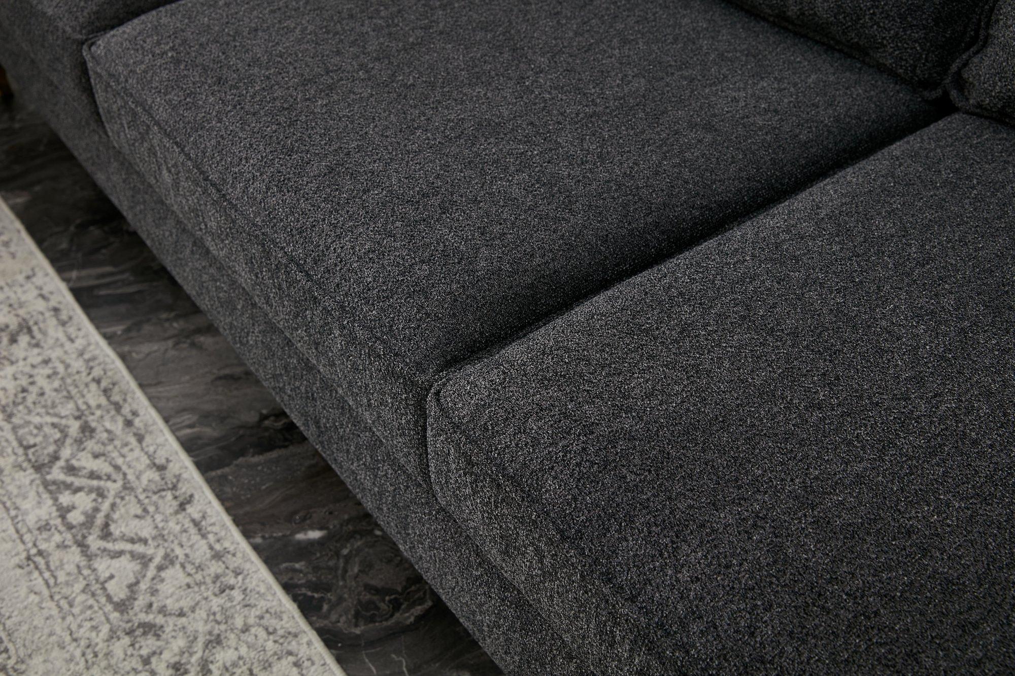 Lima Sofa Chaise Lounge Right Anthracite with golden legs 4