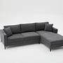 Lima Sofa Chaise Lounge Right Anthracite with golden legs 7