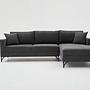 Lima Sofa Chaise Lounge Right Anthracite with golden legs 6