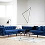 As corner sofa left navy blue 0