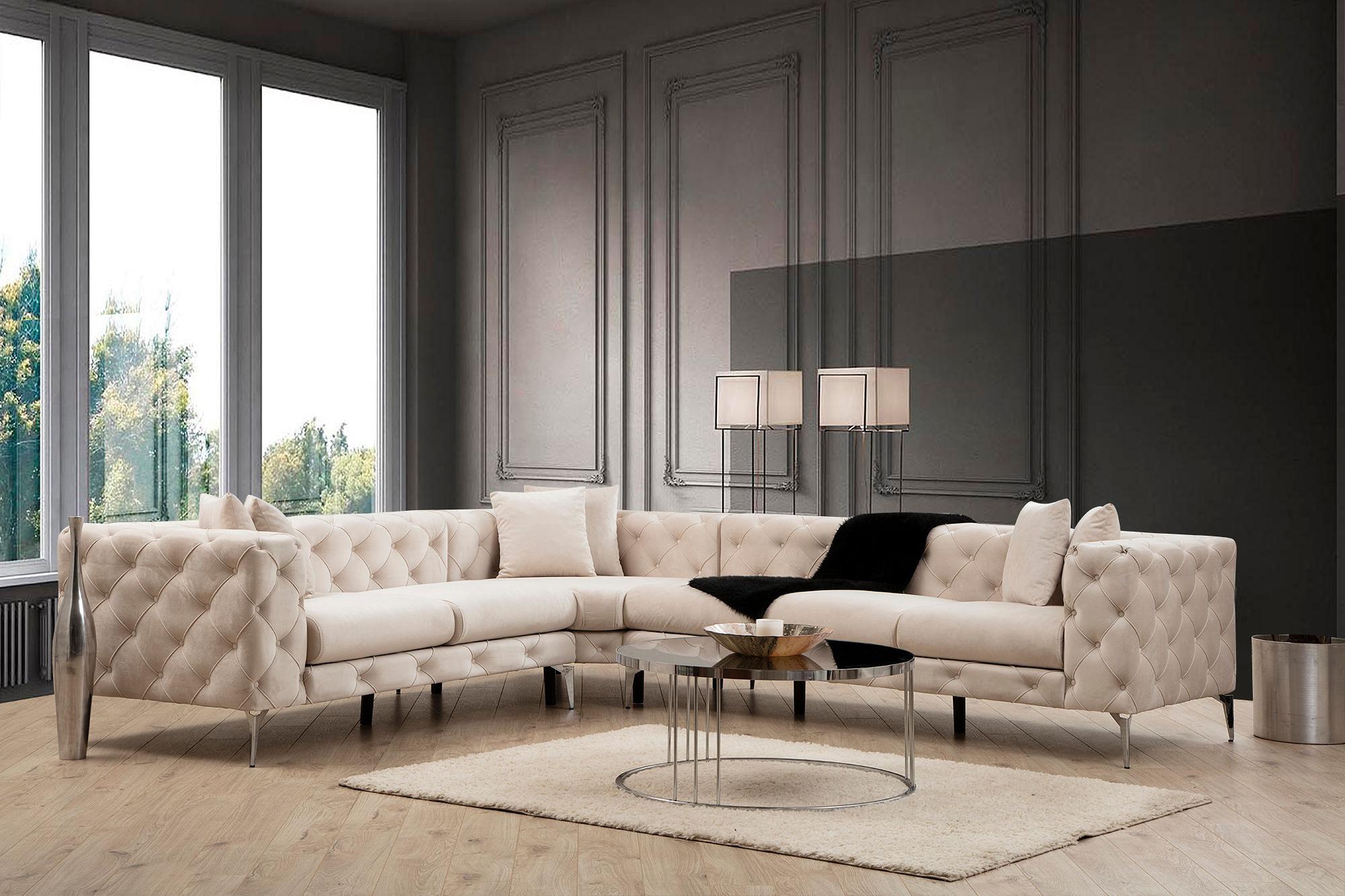As corner sofa left ecru 0