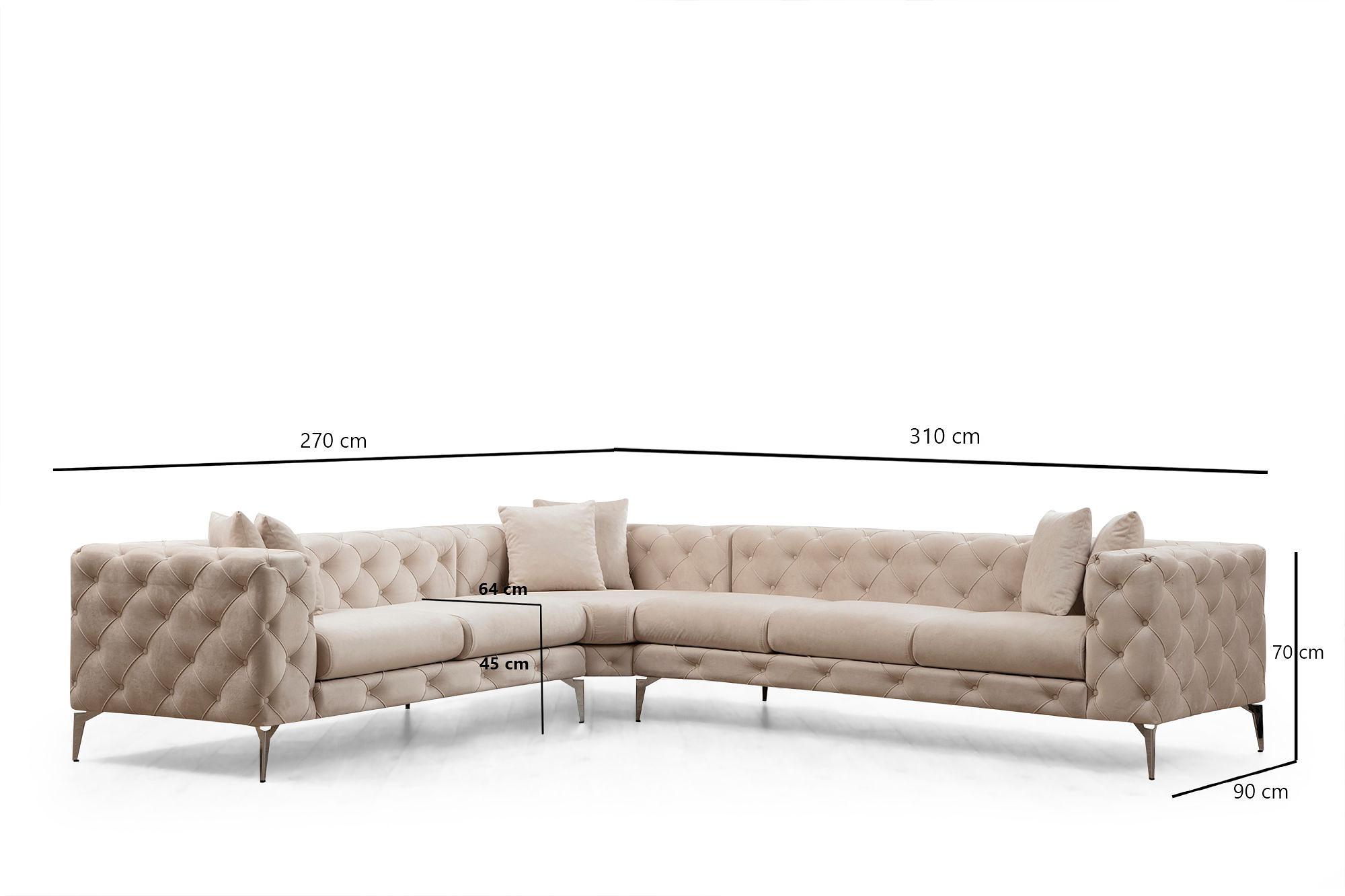 As corner sofa left ecru 5