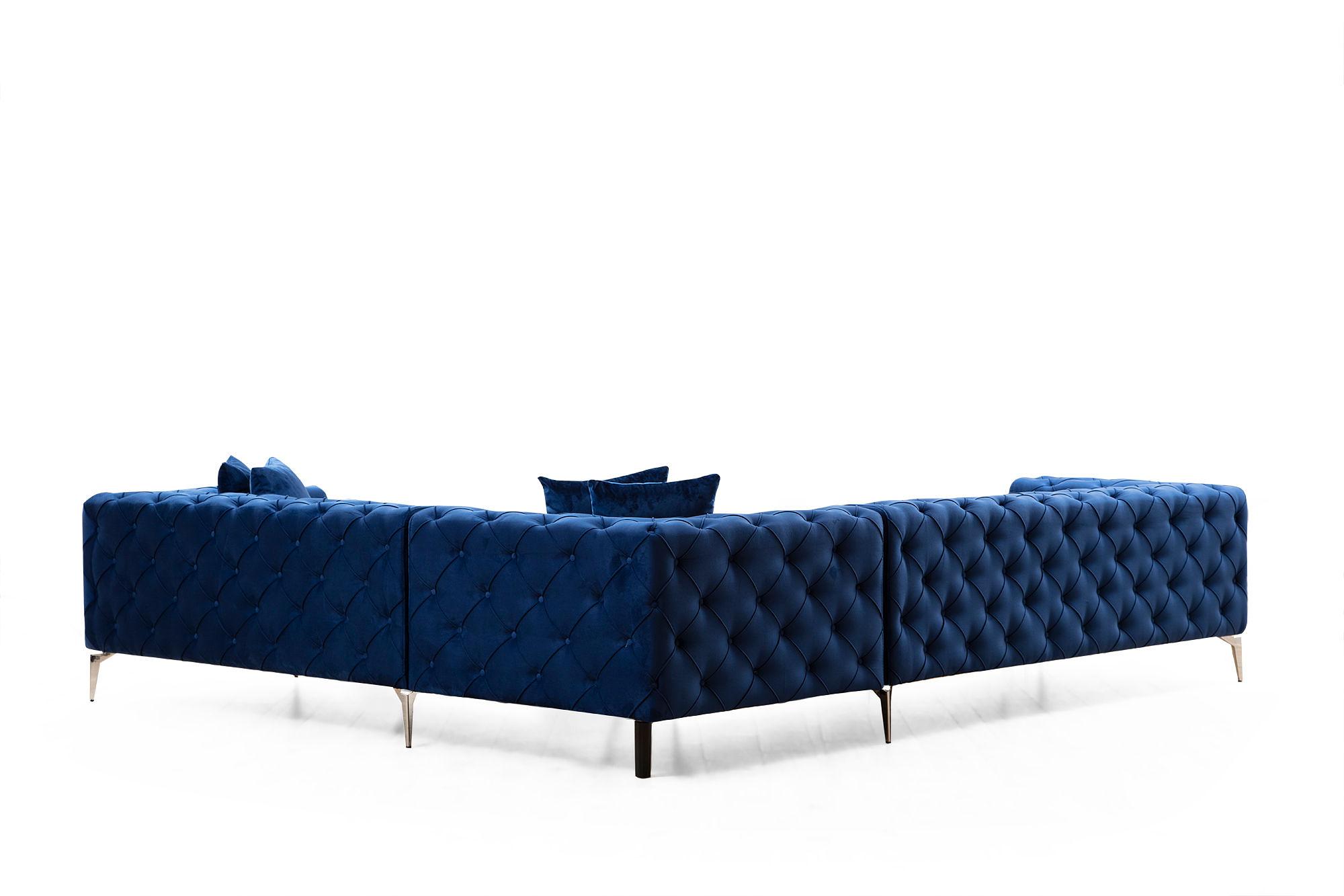 As corner sofa right navy blue 4