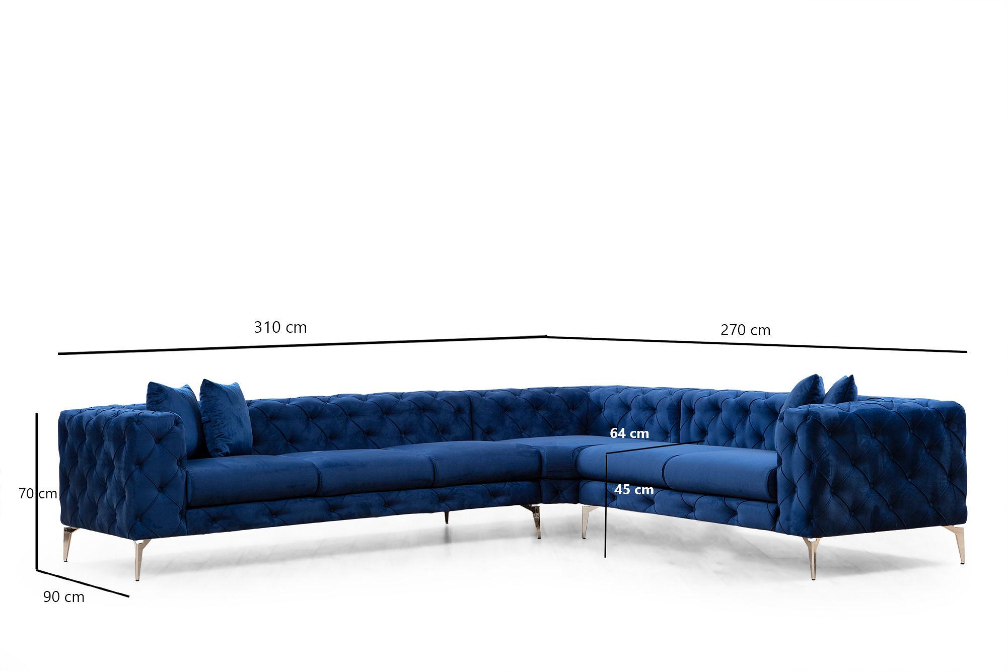 As corner sofa right navy blue 5