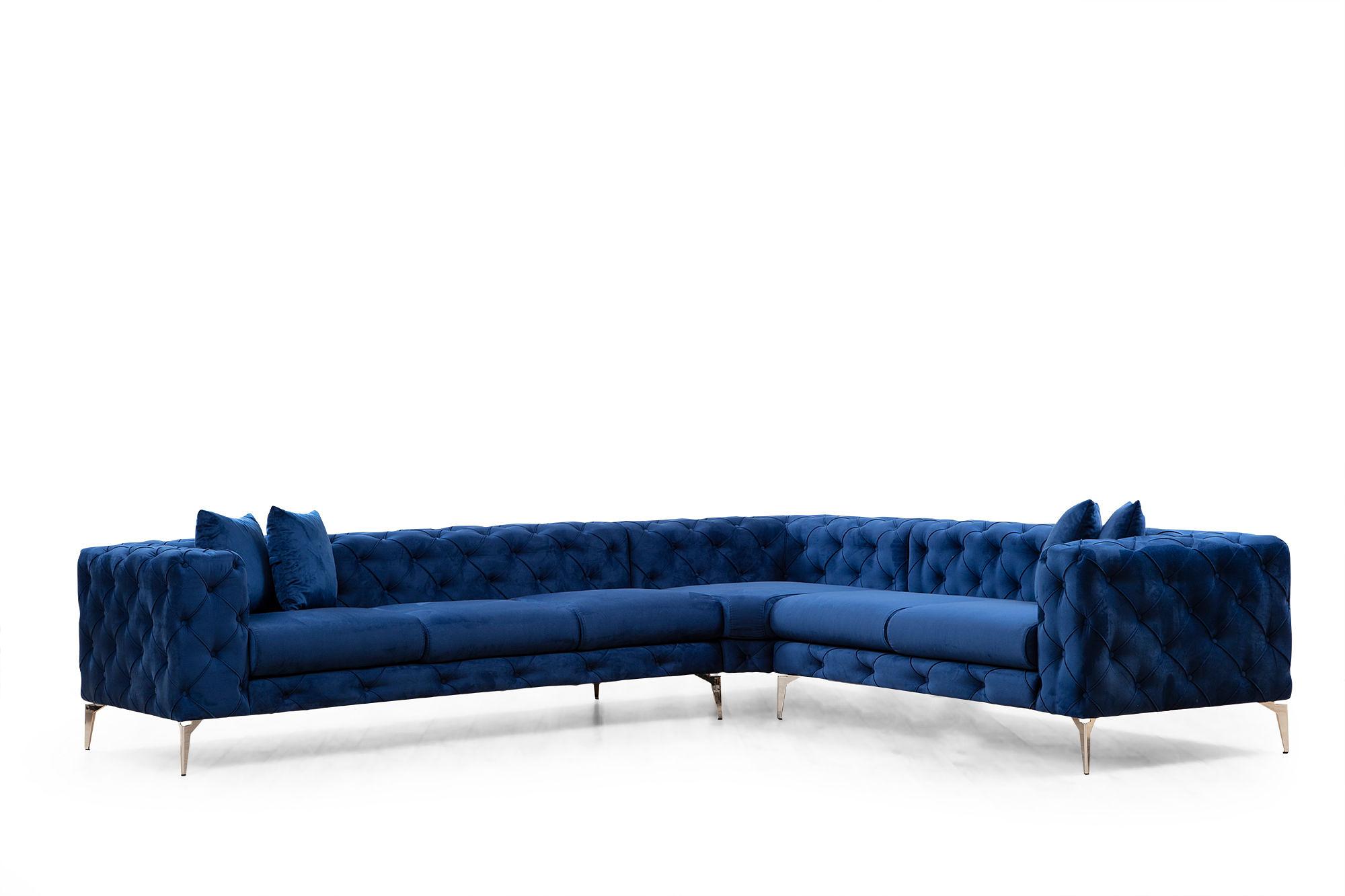As corner sofa right navy blue 3