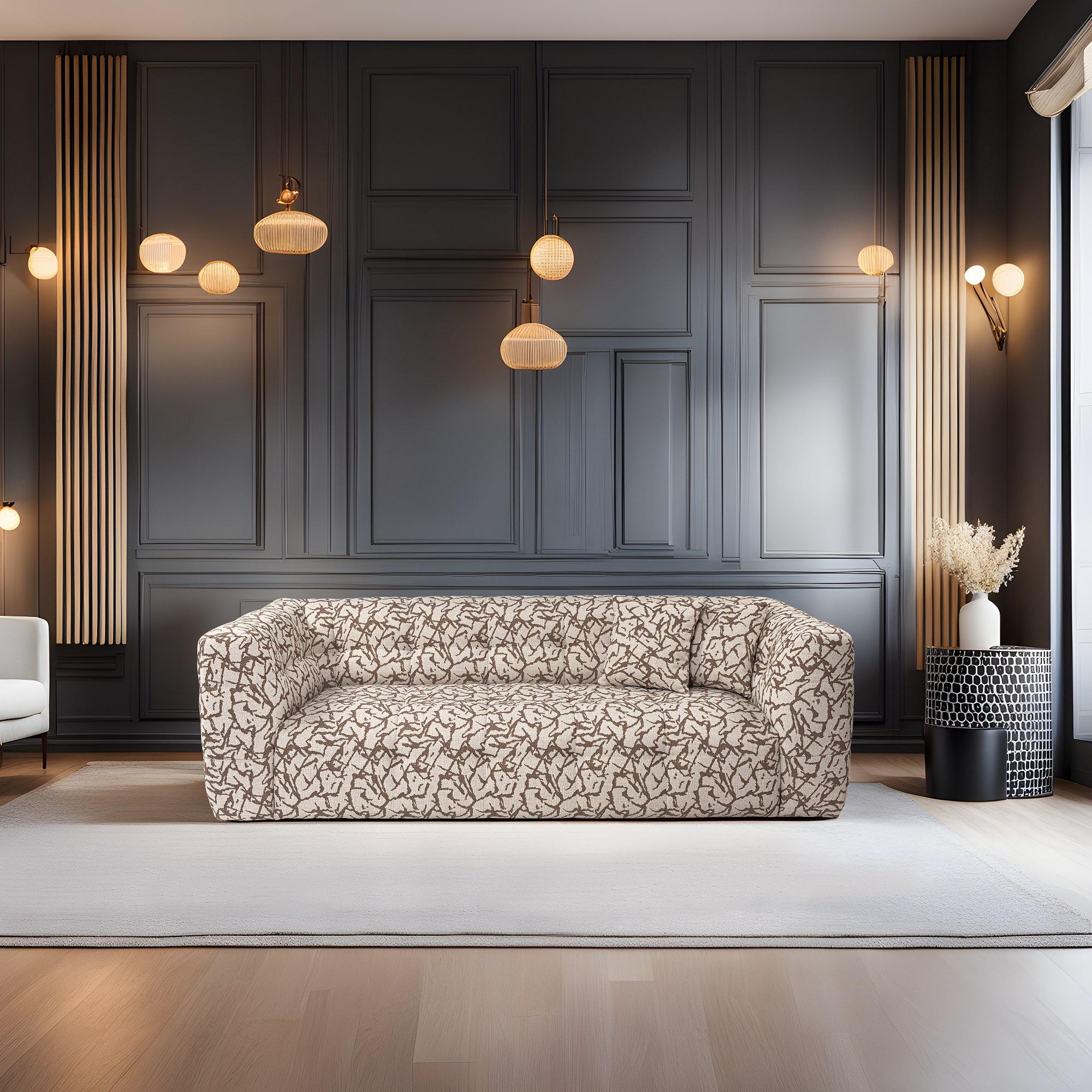Cady Sofa 3-seater Beige Patterned 3
