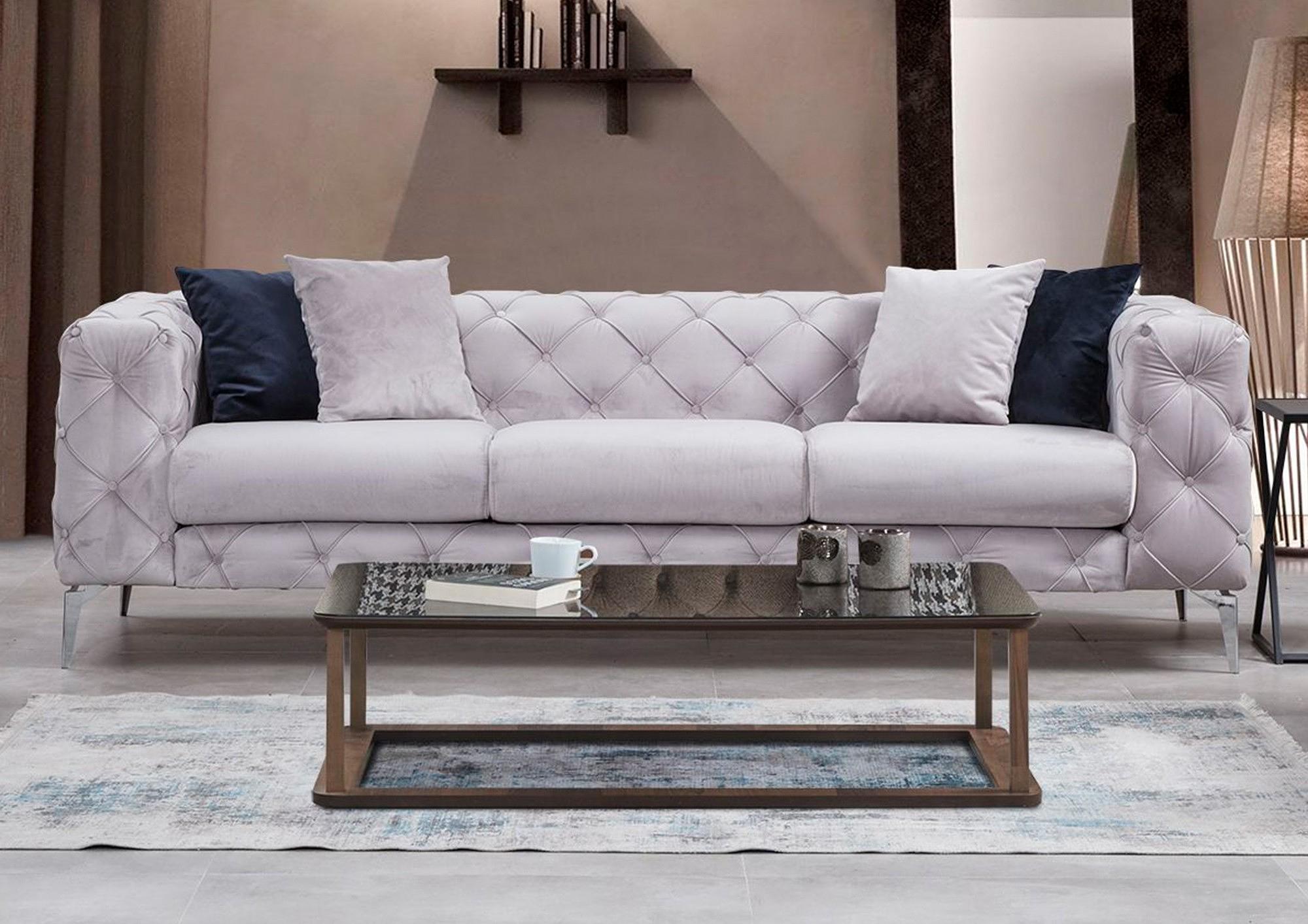 Like Sofa 3-seater light gray 0