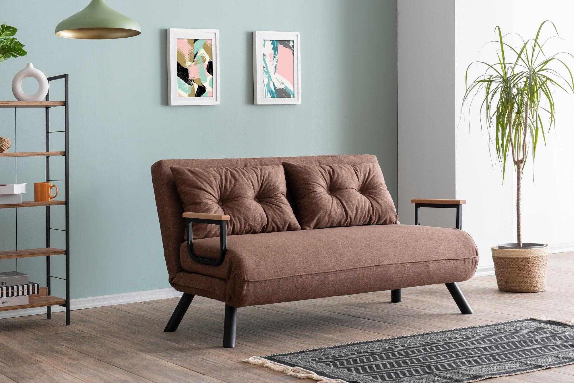 Sando Sofa Bed 2-Seater Light Brown 1